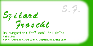 szilard froschl business card